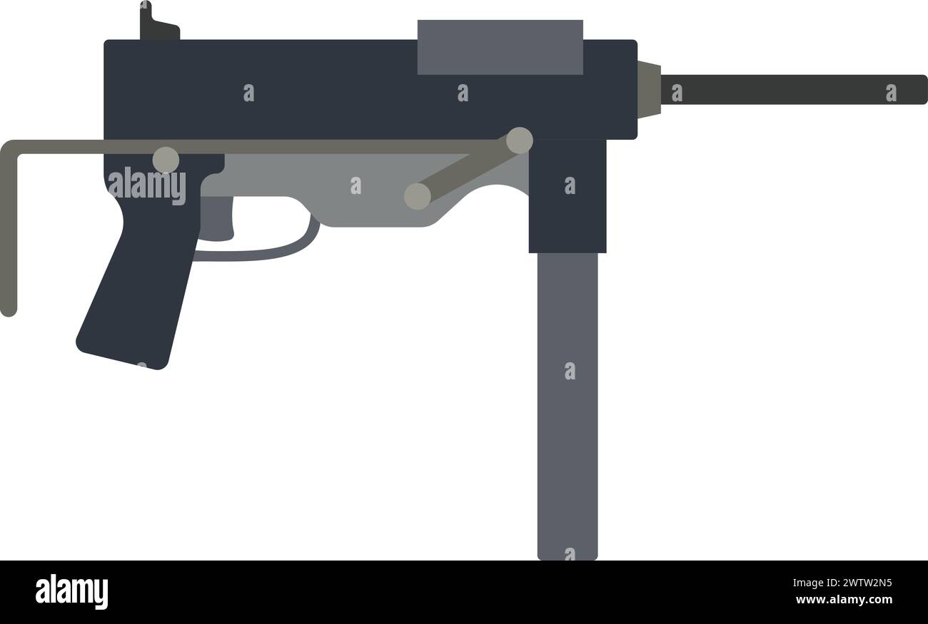 Pistola automatica da fuoco. Icona colore arma da guerra Illustrazione Vettoriale