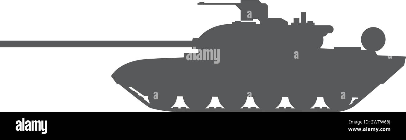 Canotta con silhouette nera. Simbolo dell'esercito. Forza militare Illustrazione Vettoriale