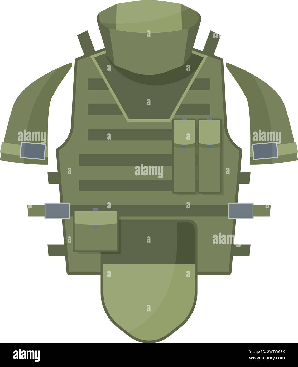 Icona colore armatura corpo militare. Protezione militare Illustrazione Vettoriale