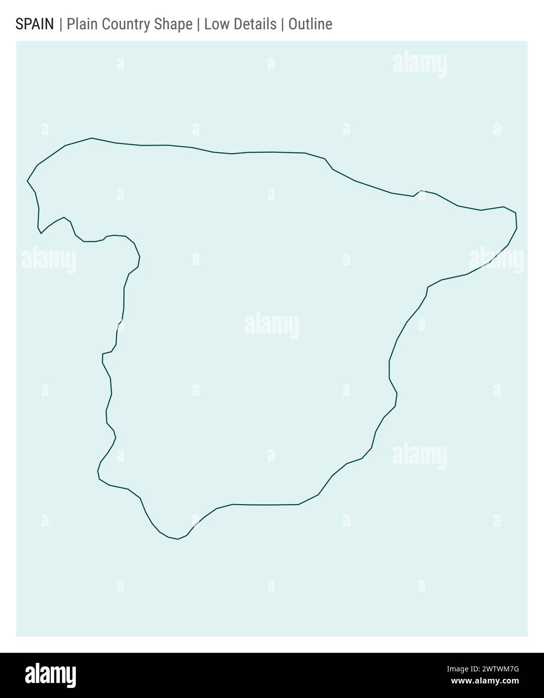 Mappa della Spagna. Dettagli bassi. Stile contorno. Forma della Spagna. Illustrazione vettoriale. Illustrazione Vettoriale