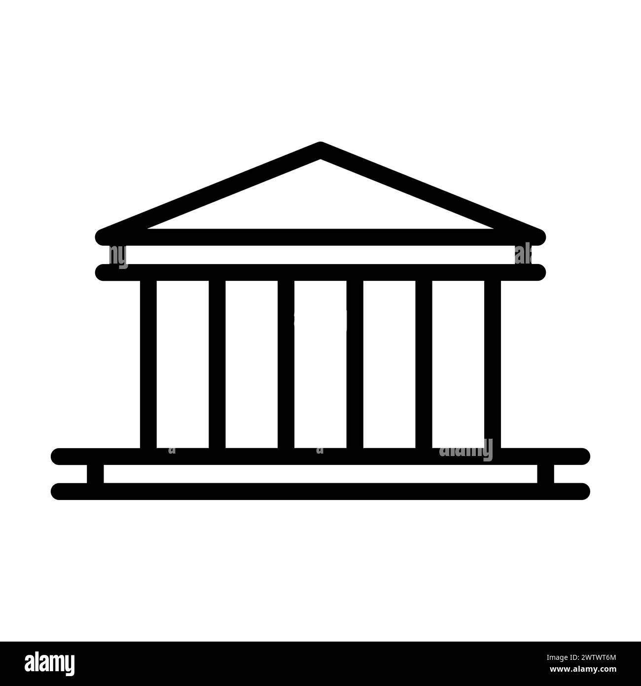 icona nera del banco vettoriale su sfondo bianco Illustrazione Vettoriale