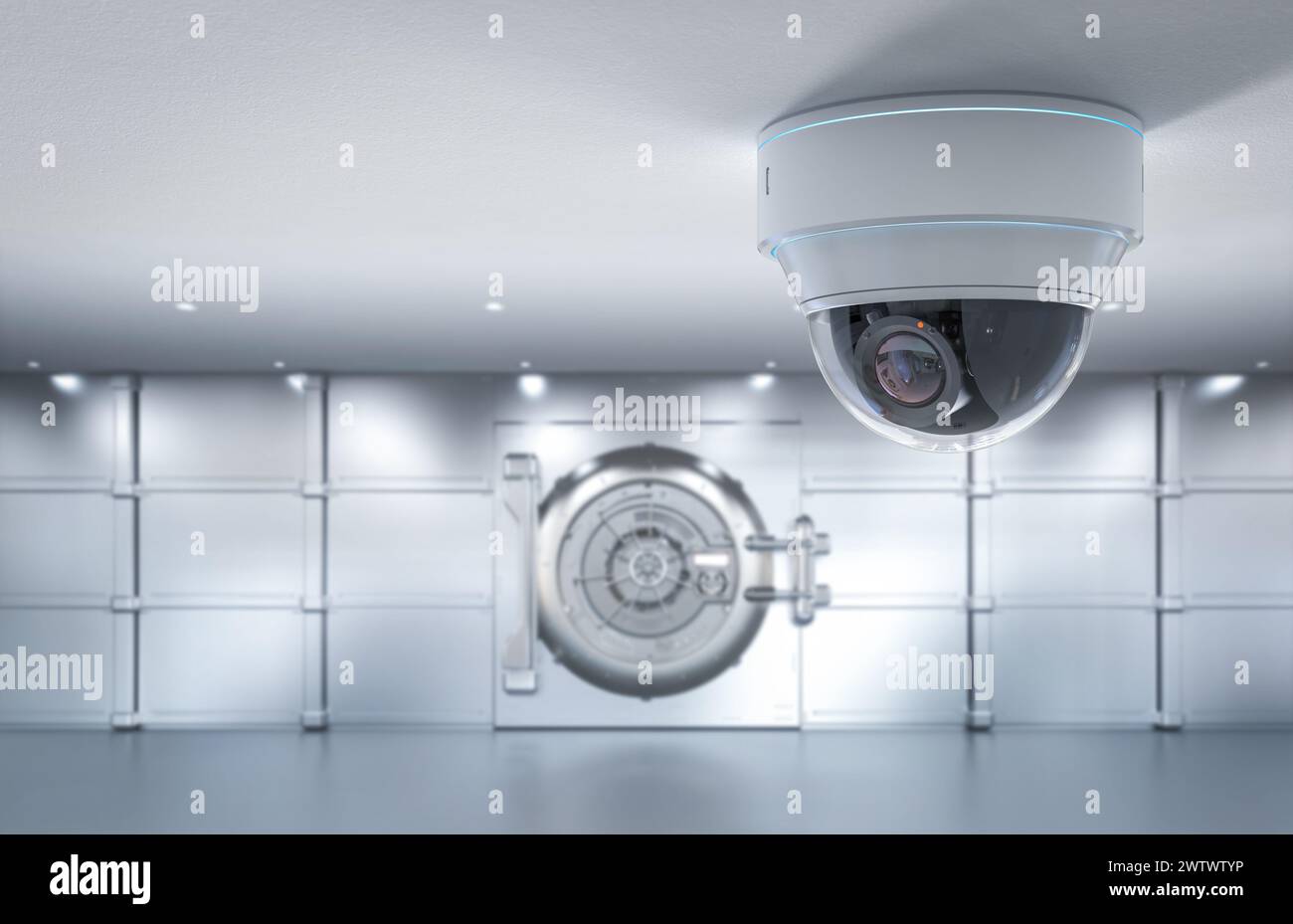 Il rendering 3d una telecamera di sicurezza in cassette di sicurezza camera Foto Stock