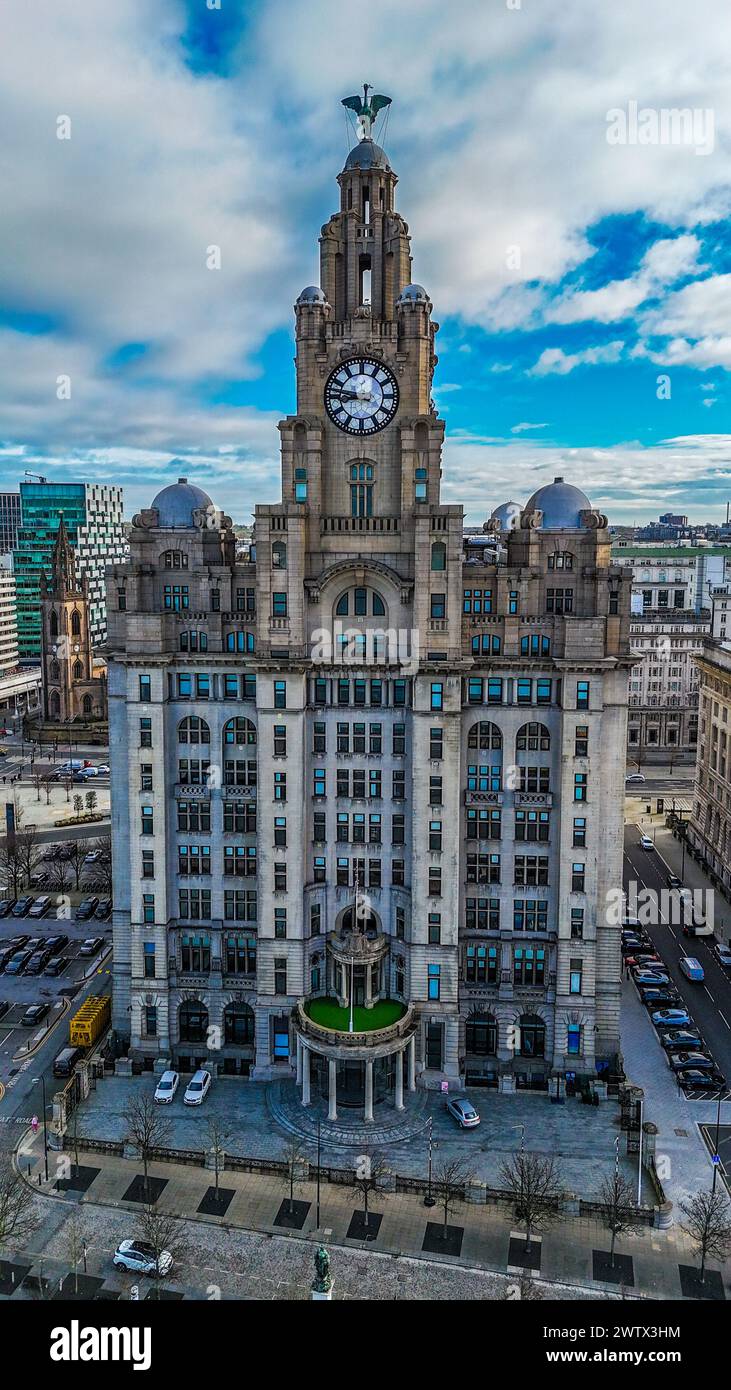 Liverpool di Drone Foto Stock