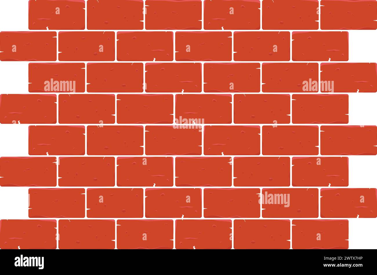 Muro di mattoni rossi. File di pietra di blocchi in muratura Illustrazione Vettoriale