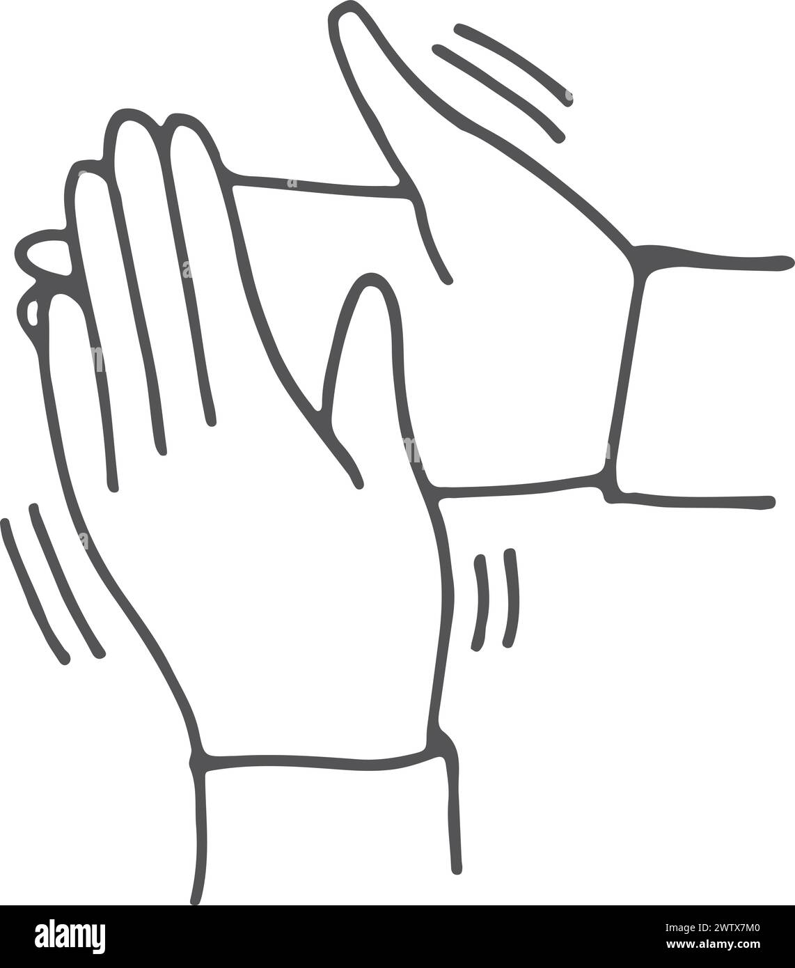 Batti le mani per scarabocchiare. Simbolo di Applausi. Celebrazione del successo Illustrazione Vettoriale