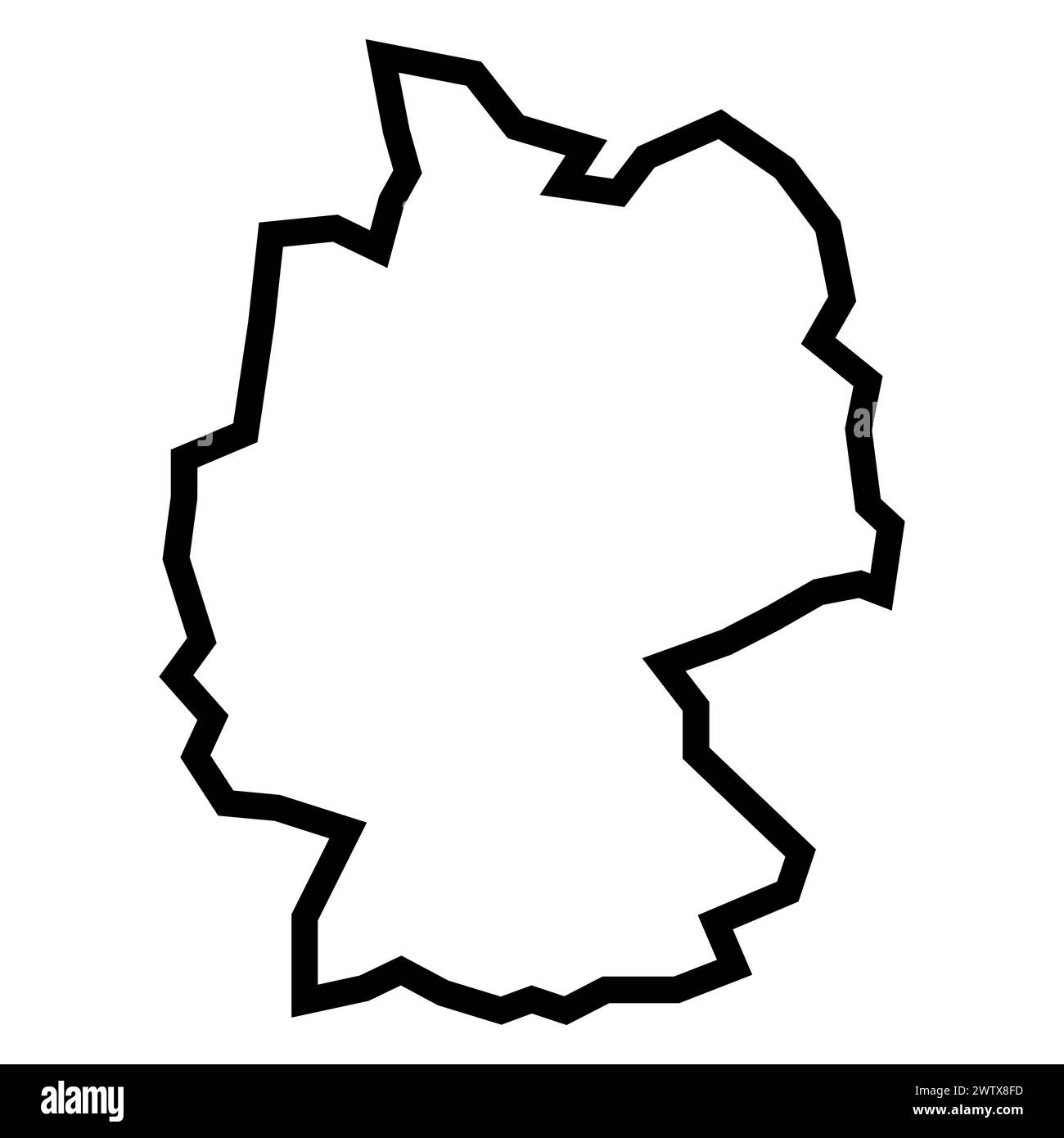 sfondo bianco della mappa del contorno della germania vettoriale nero Illustrazione Vettoriale