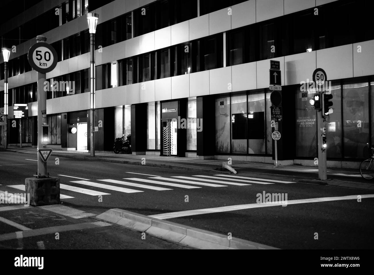 Passeggiata a Bruxelles di notte Foto Stock