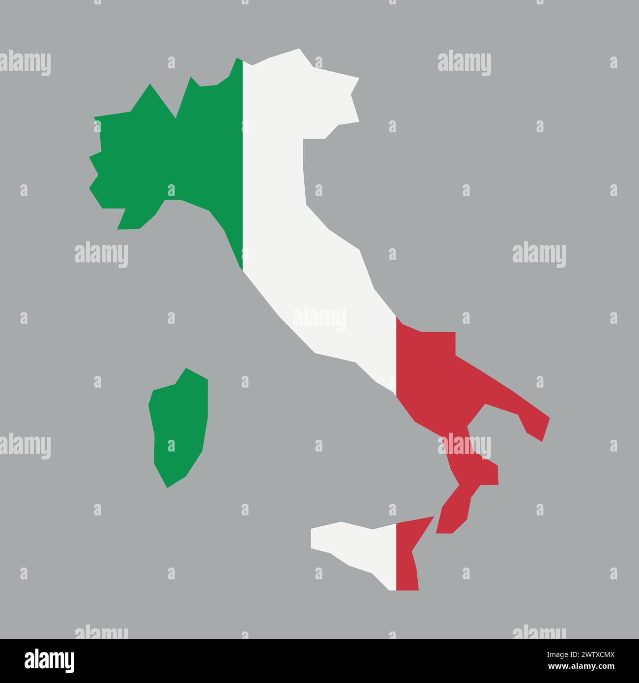 flag mappa vector italy su sfondo bianco Illustrazione Vettoriale
