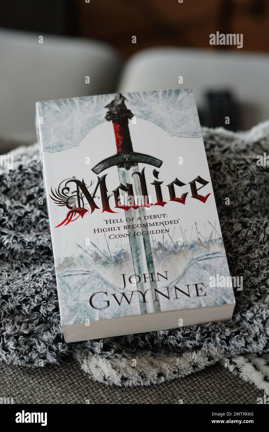 Il libro fantasy di John Gwynne Malice. Foto Stock