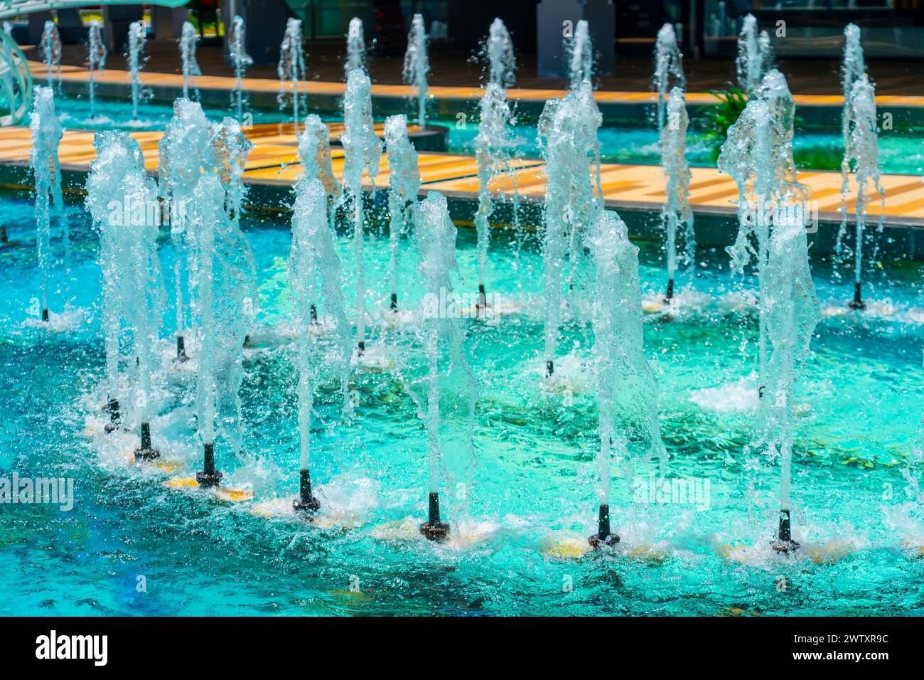 Rigogliosa acqua di una fontana Foto Stock