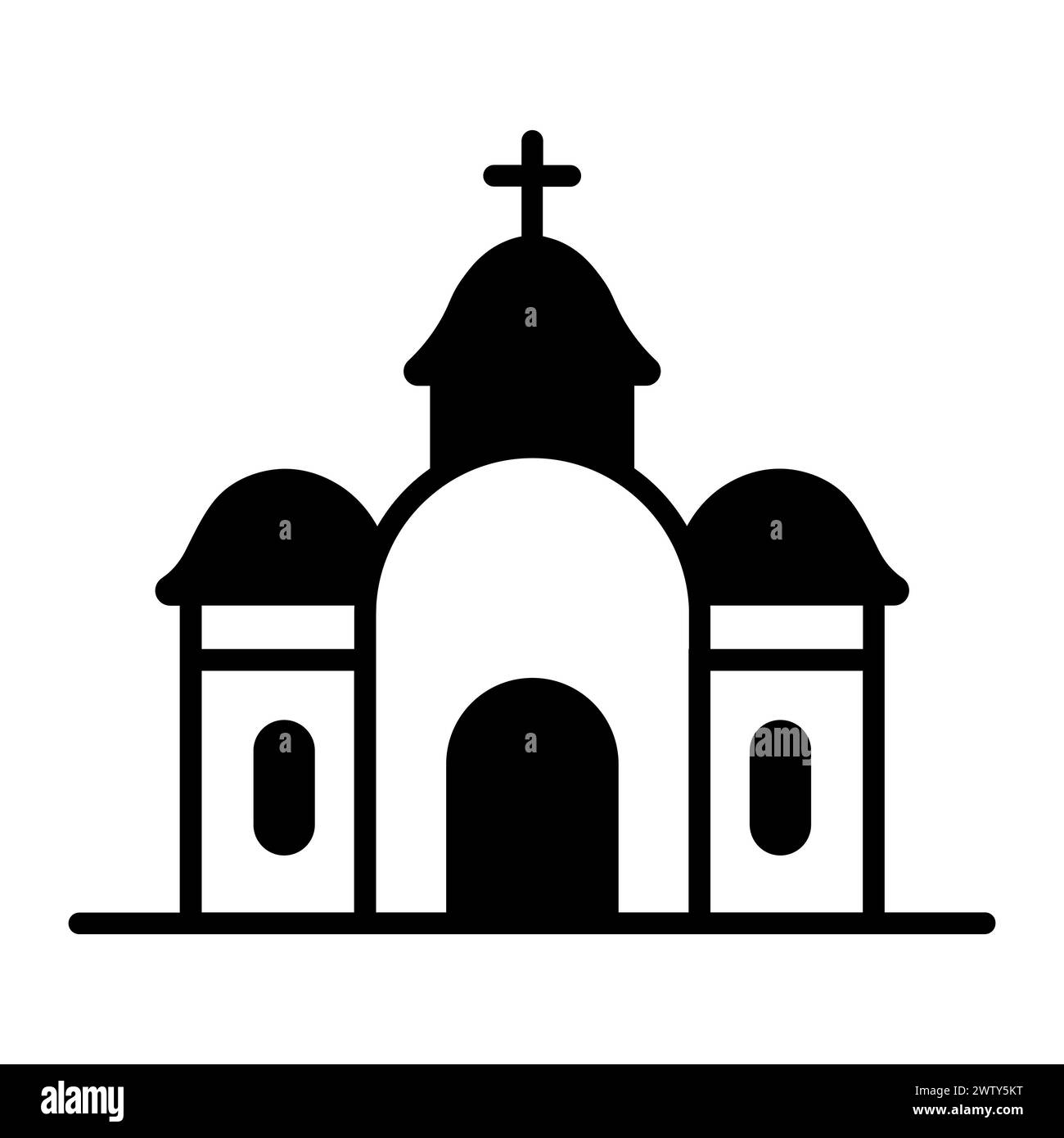 icona della chiesa vector ortodox su sfondo bianco Illustrazione Vettoriale