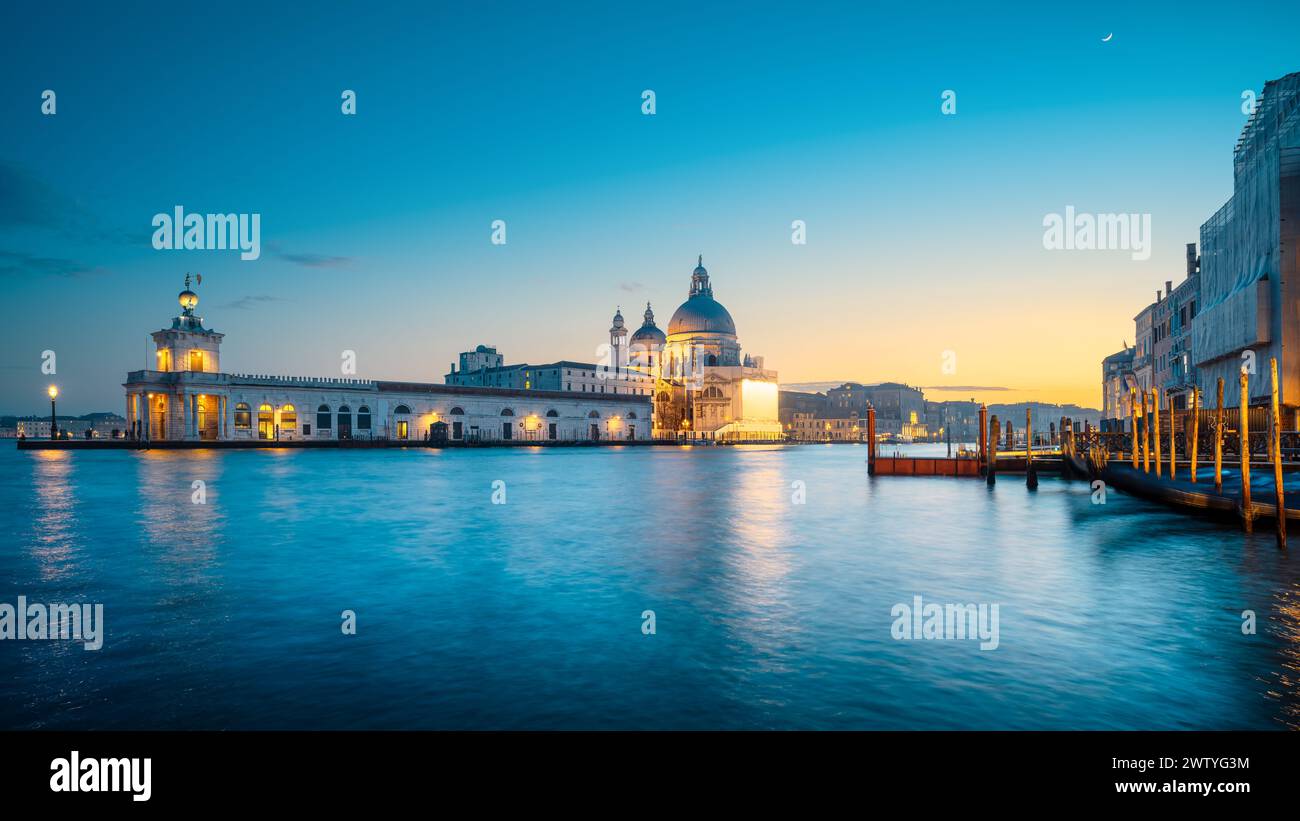 il canal grande di venezia al tramonto, italia Foto Stock