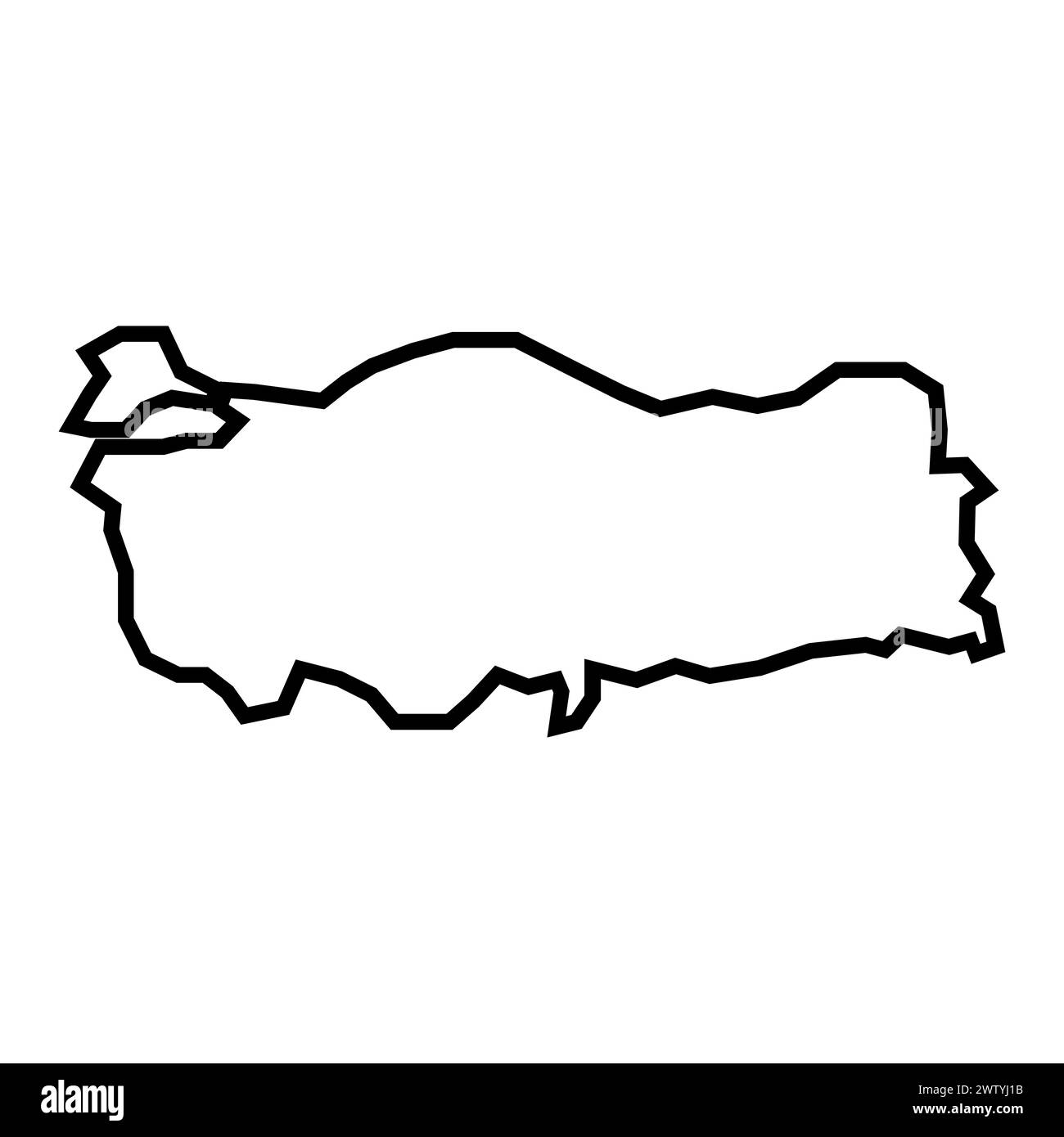 mappa del contorno della turchia vettoriale su sfondo bianco Illustrazione Vettoriale
