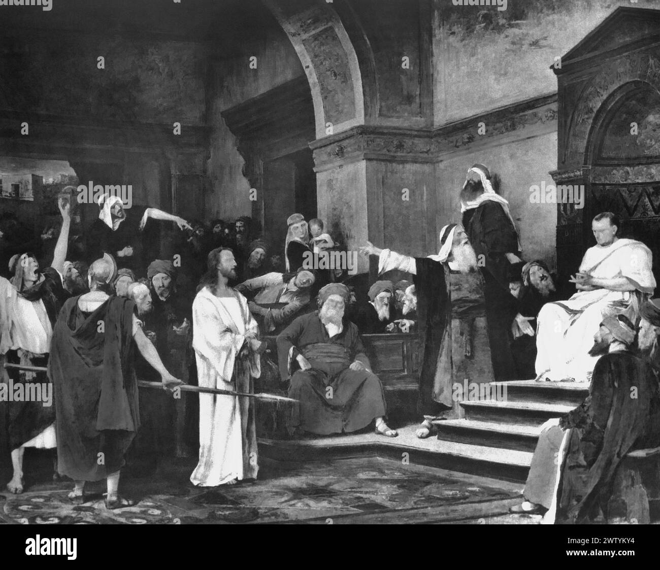 Rievocazione di Cristo davanti a Pilates di Mihaley Munkacsy Foto Stock