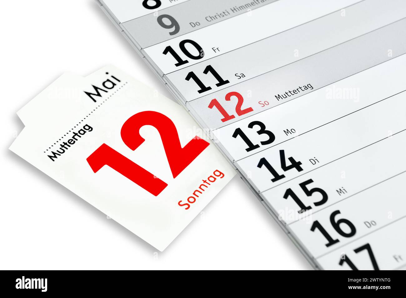 Deutscher Kalender riferimento 12. Mai 2024 Sonntag Muttertag Foto Stock