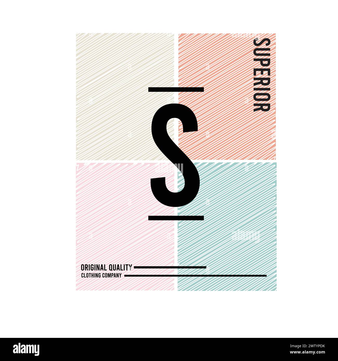 Poster tipografico moderno di qualità superiore Scribble Line, stampa grafica con t shirt a blocchi vettoriale Illustrazione Vettoriale