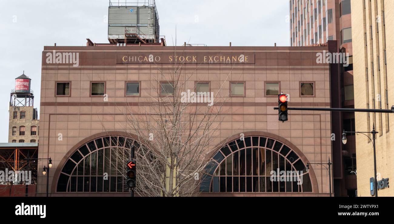 Edificio della Borsa di Chicago Foto Stock