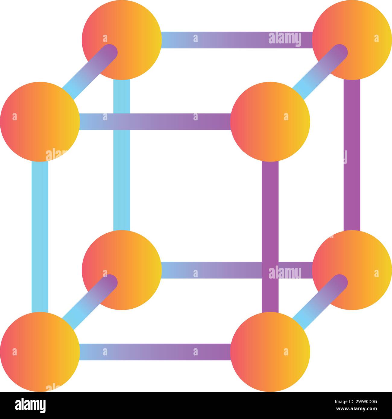 Icona della struttura chimica. Cellula molecolare a gradiente di colore Illustrazione Vettoriale