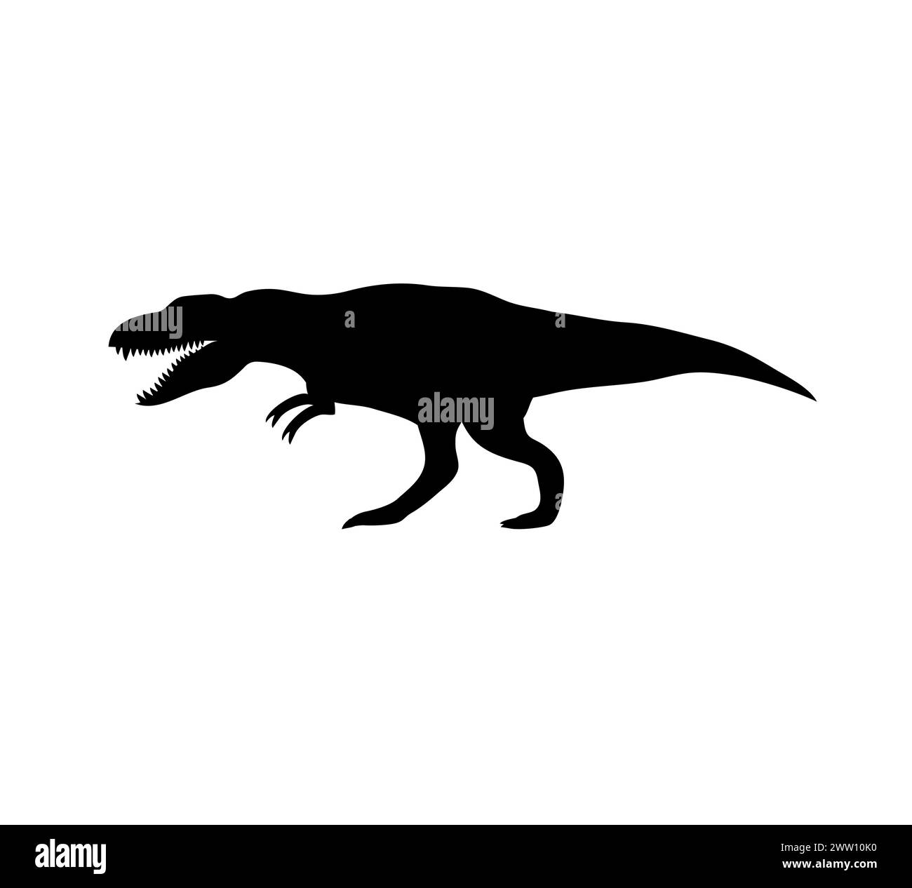 Sagoma vettoriale del dinosauro tyrannosaurus rex isolata su sfondo bianco Illustrazione Vettoriale