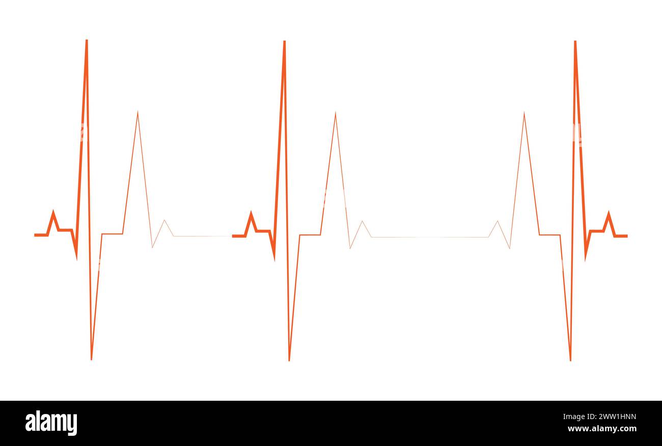 Simbolo dell'icona della linea del battito cardiaco ECG, simbolo del logo dell'ospedale relativo al polso cardiaco. Vettore. Illustrazione Vettoriale