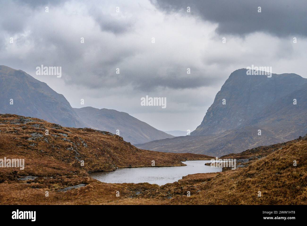 Giornata di pioggia sull'isola di Lewis e Harris, Ebridi esterne, Scozia. Foto Stock