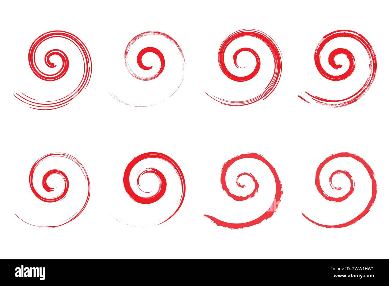 Icona a spirale texture grunge vintage in stile retrò, pennello vettoriale con simbolo in angoscia. Illustrazione Vettoriale