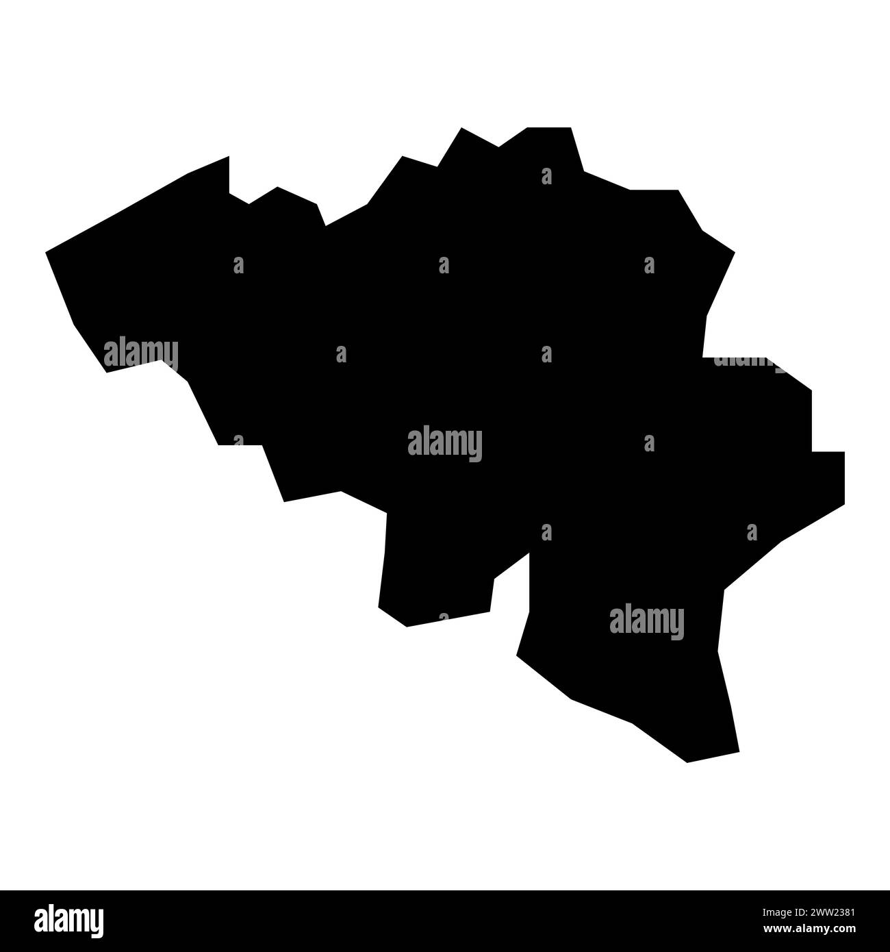 mappa del belgio vettoriale nero su sfondo bianco Illustrazione Vettoriale