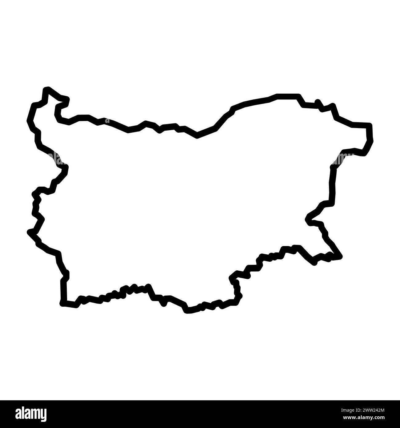 mappa di contorno della bulgaria vettoriale su sfondo bianco Illustrazione Vettoriale