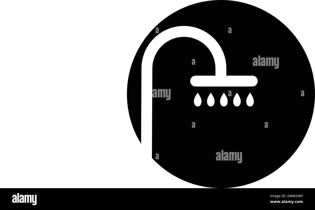illustrazione vettoriale con l'icona del logo della doccia Illustrazione Vettoriale