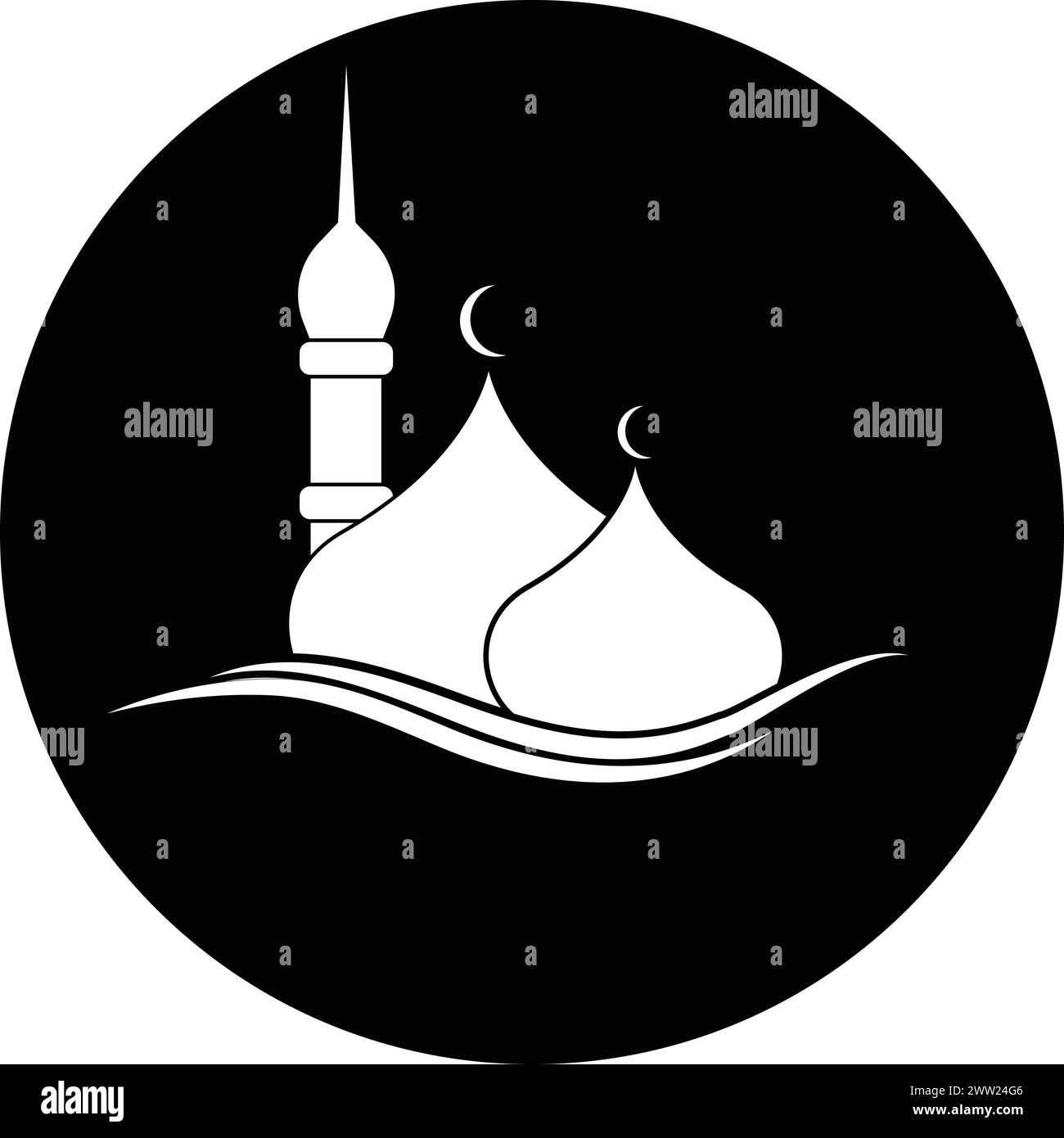icona del logo della moschea, disegno dell'illustrazione vettoriale Illustrazione Vettoriale