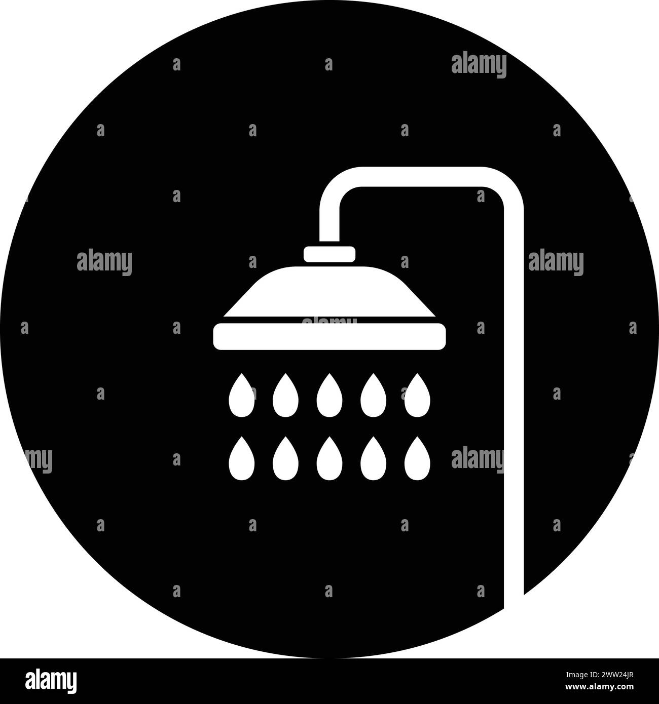 illustrazione vettoriale con l'icona del logo della doccia Illustrazione Vettoriale