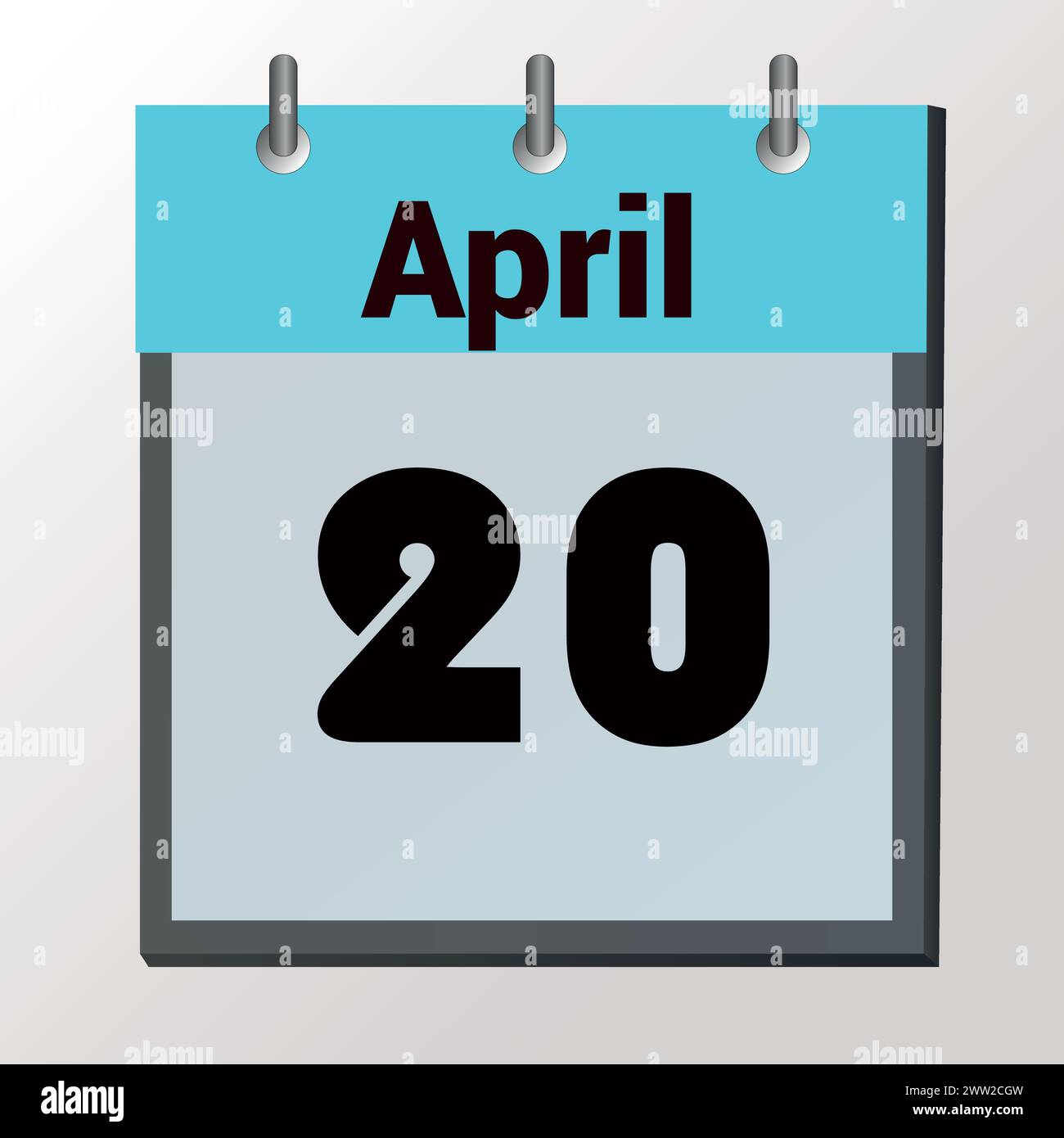 Giorno del calendario, formato immagine vettoriale, 20 aprile Illustrazione Vettoriale