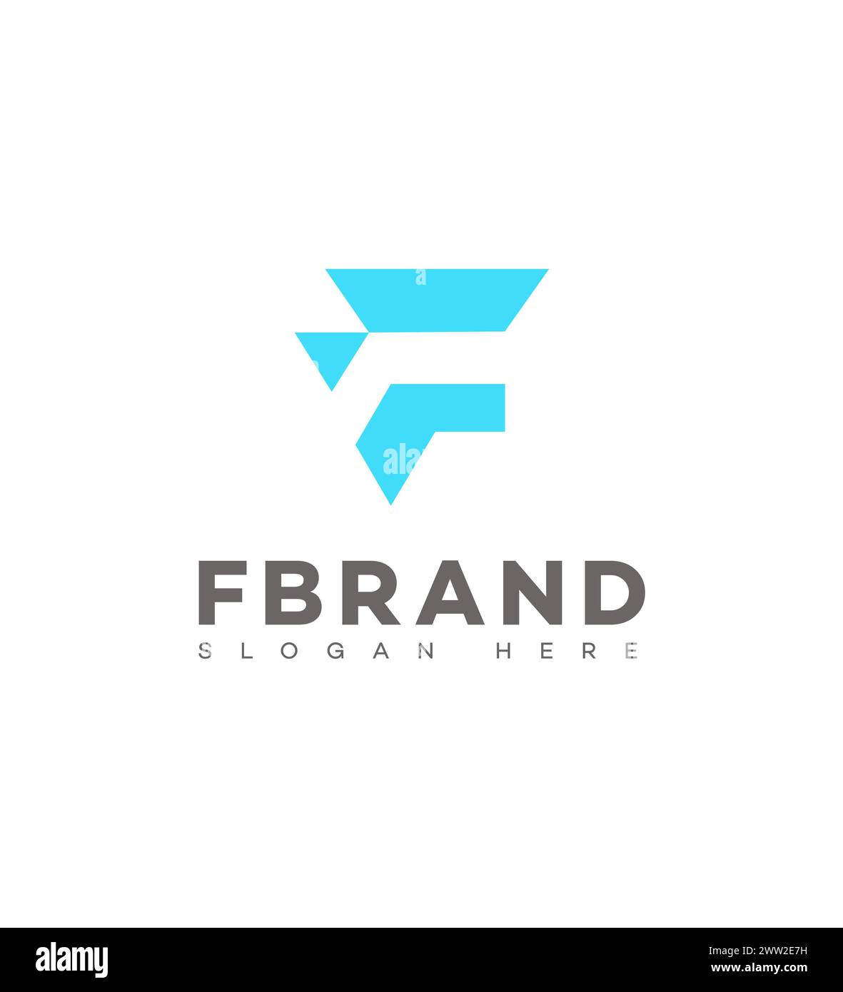 F icona del logo lettera identità del marchio, F modello del simbolo del simbolo della lettera Illustrazione Vettoriale