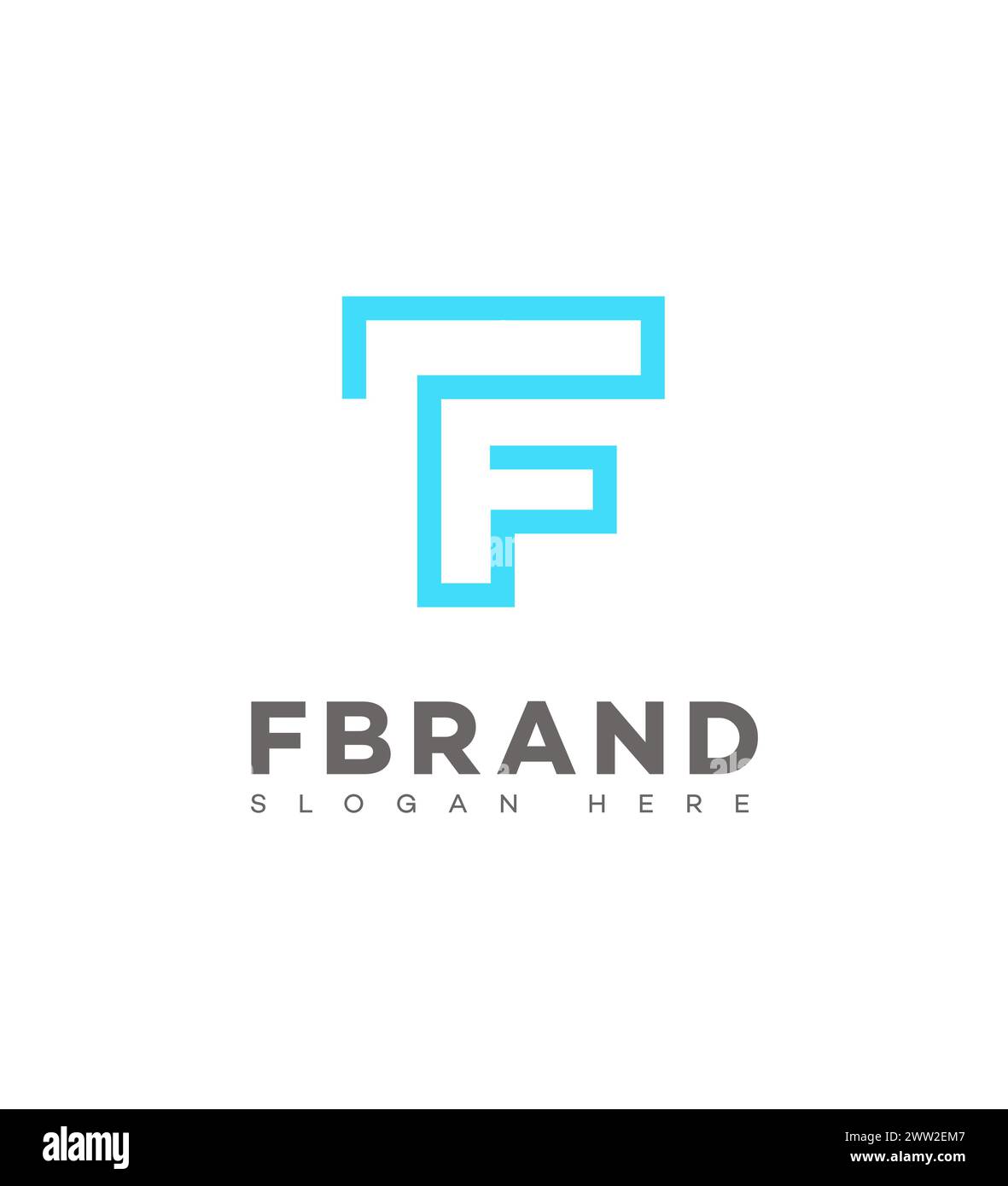 F icona del logo lettera identità del marchio, F modello del simbolo del simbolo della lettera Illustrazione Vettoriale