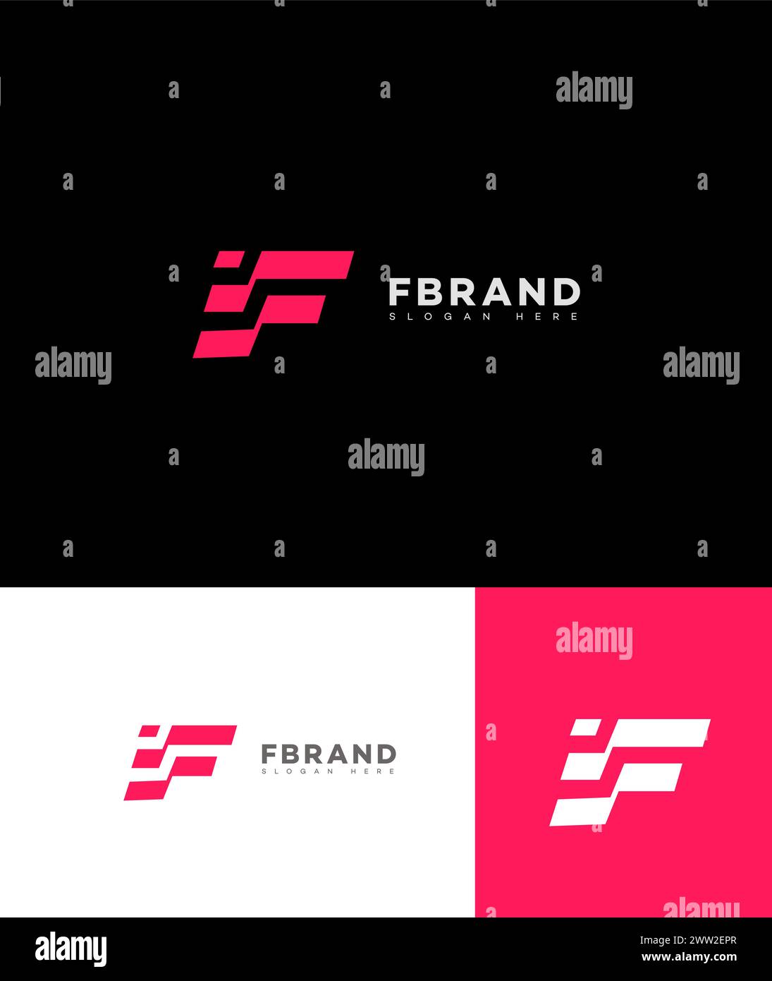 F icona del logo lettera identità del marchio, F modello del simbolo del simbolo della lettera Illustrazione Vettoriale