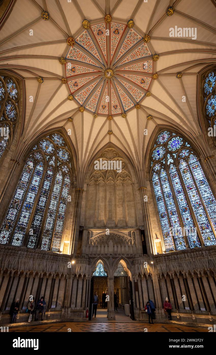 La Chapter House di York Minster, York, Inghilterra Foto Stock