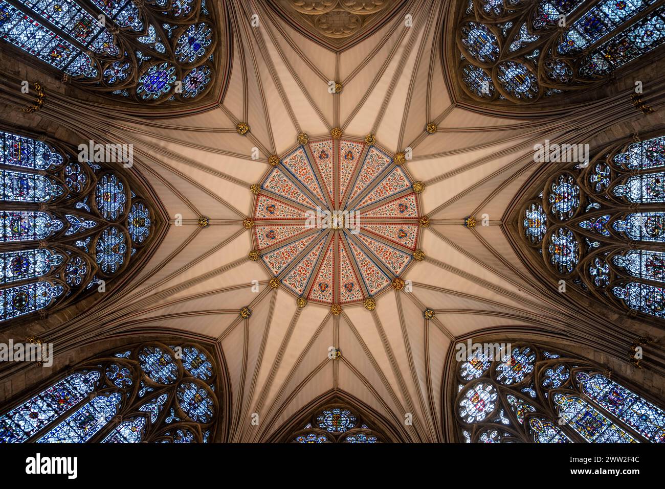 La Chapter House di York Minster, York, Inghilterra Foto Stock