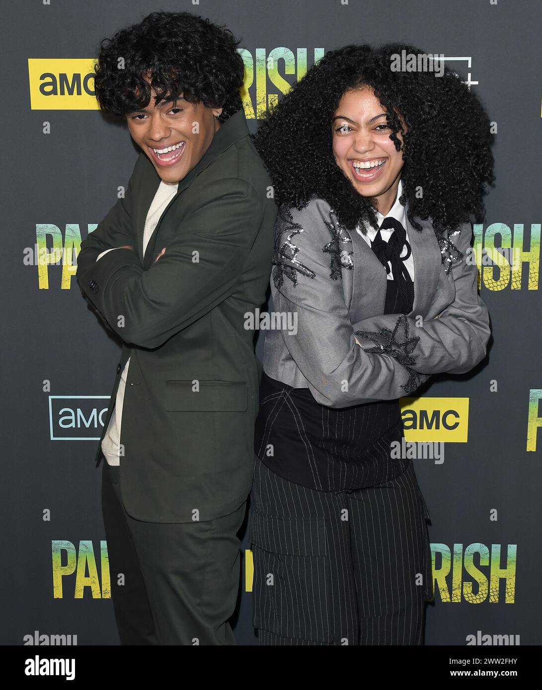 Los Angeles, Stati Uniti. 20 marzo 2024. (L-R) Caleb Baumann e Arica Himmel alla prima PARROCCHIALE DI AMC/AMC tenutasi presso la London West Hollywood a West Hollywood, CALIFORNIA, mercoledì 20 marzo 2024. (Foto di Sthanlee B. Mirador/Sipa USA) credito: SIPA USA/Alamy Live News Foto Stock