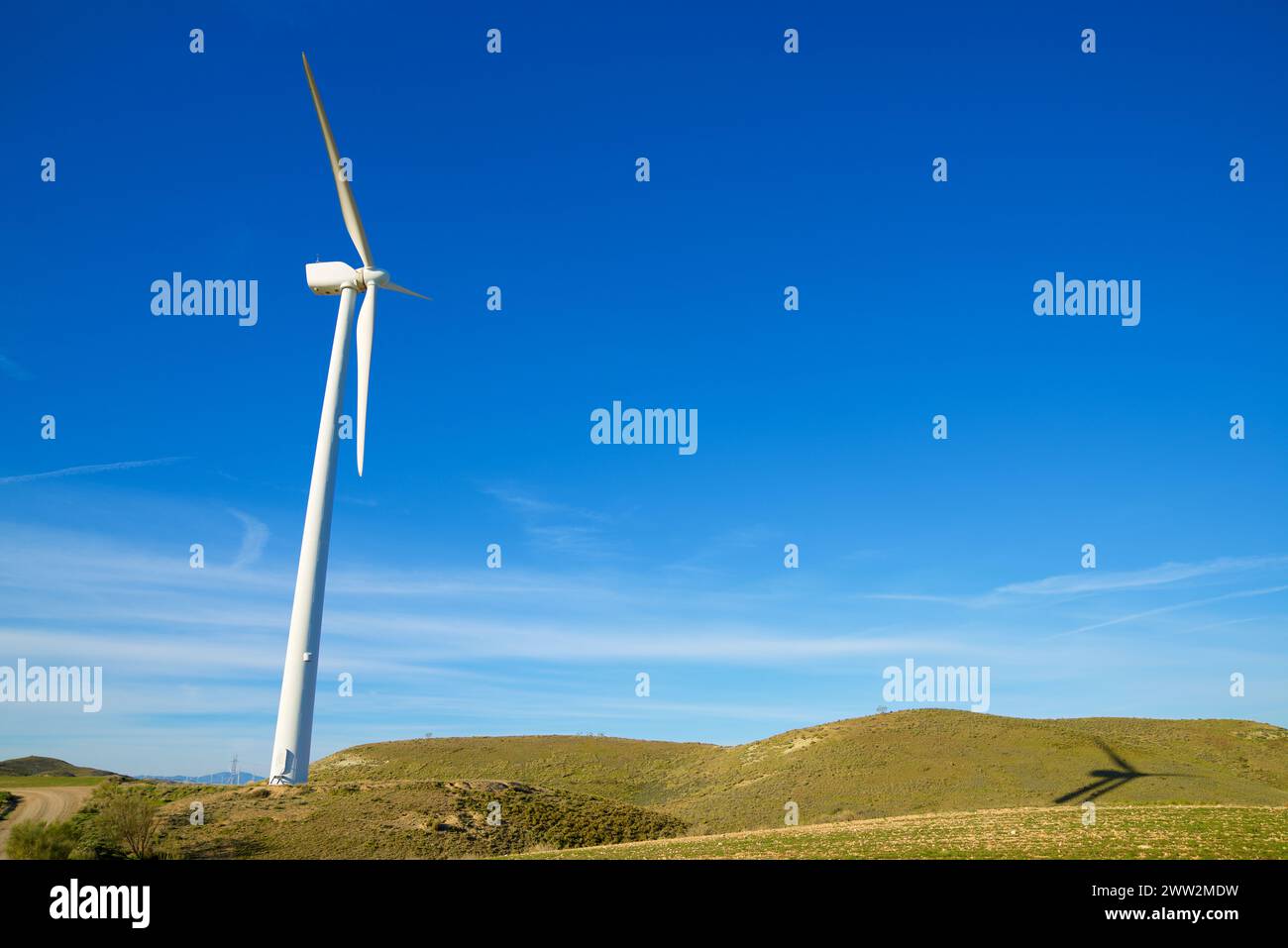 Generatore eolico per la produzione di energia elettrica rinnovabile Foto Stock