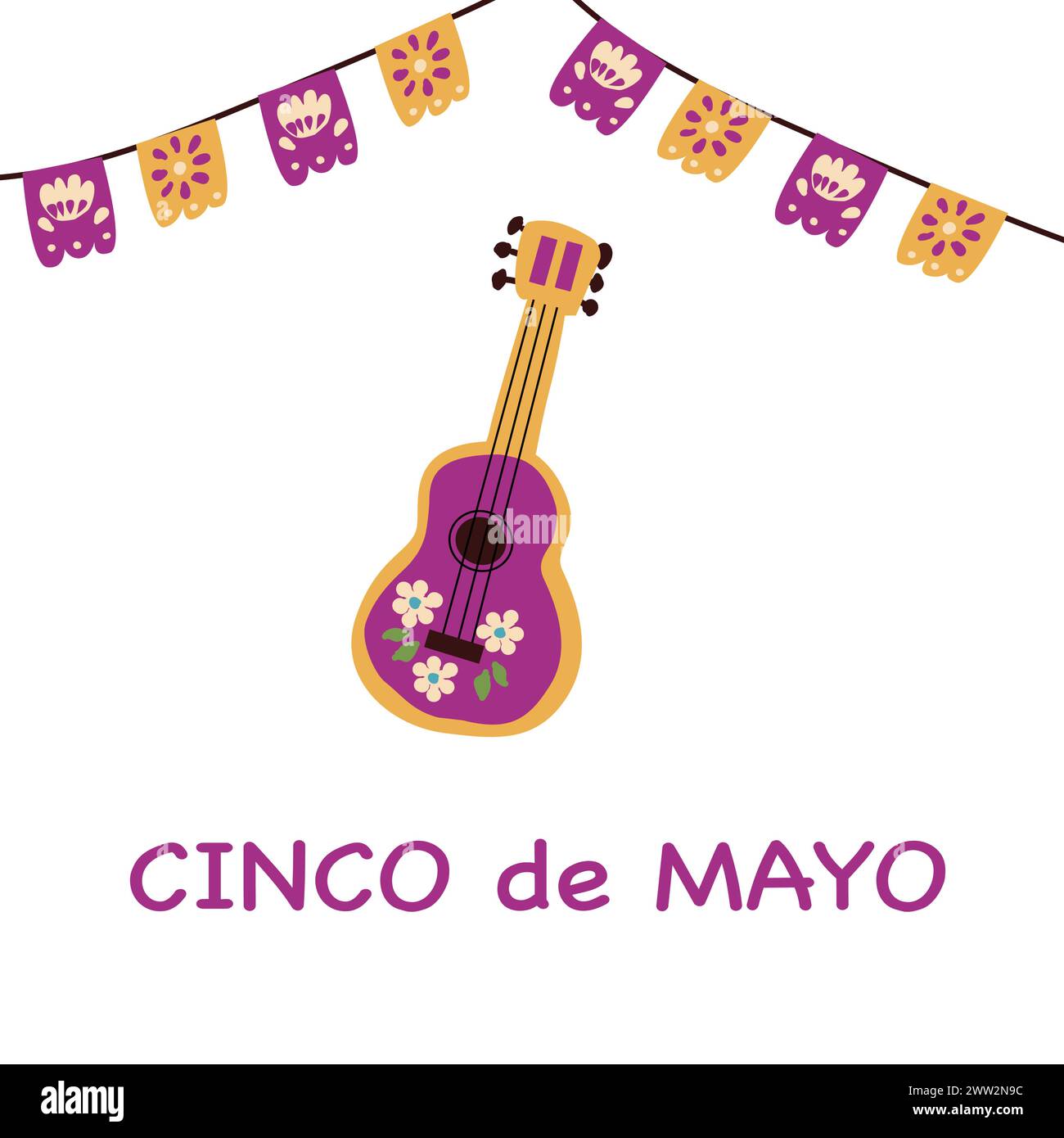 sfondo celebrativo per cinco de mayo. Illustrazione vettoriale per biglietti d'auguri o striscioni Illustrazione Vettoriale