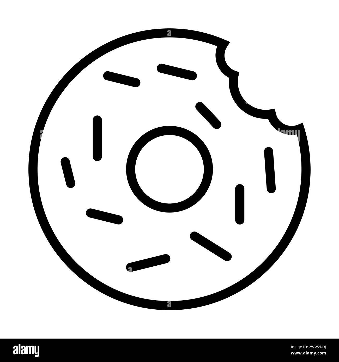 icona nera di donut vettoriale su sfondo bianco Illustrazione Vettoriale