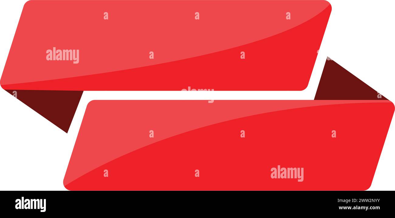 Testo vettore banner vuoto rosso Illustrazione Vettoriale