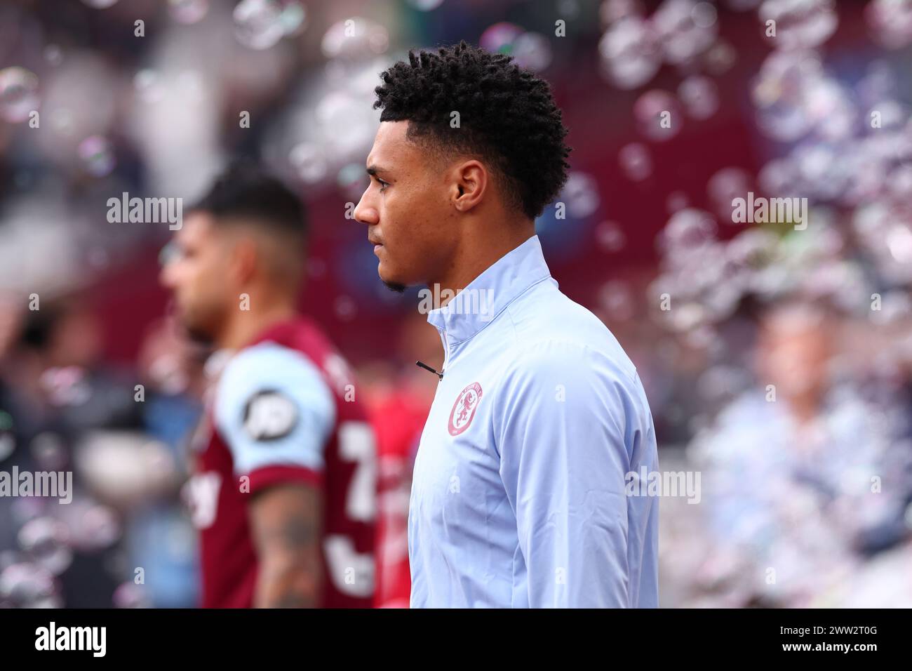 Ollie Watkins di Aston Villa - West Ham United V Aston Villa, Premier League, London Stadium, Londra, Regno Unito - 17 marzo 2024 solo uso editoriale - si applicano restrizioni DataCo Foto Stock