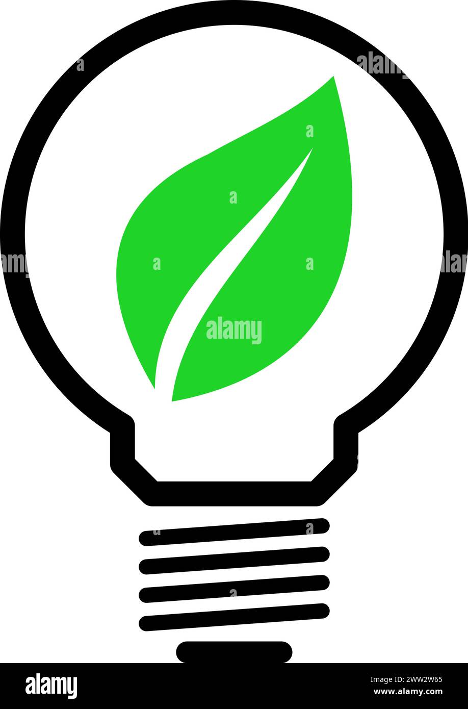 Icona della lampadina come concetto di energia verde Illustrazione Vettoriale