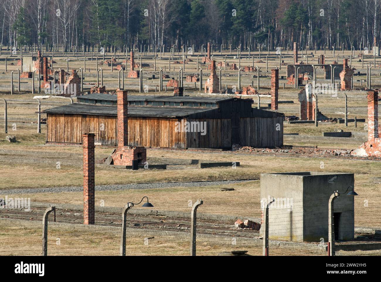 Auschwitz II-Birkenau, campo di concentramento e sterminio nazista tedesco Foto Stock