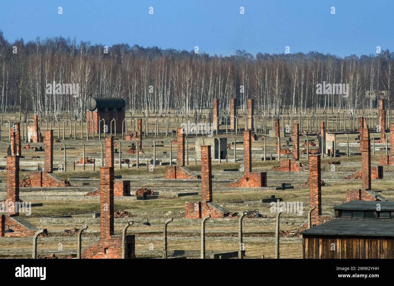 Auschwitz II-Birkenau, campo di concentramento e sterminio nazista tedesco Foto Stock
