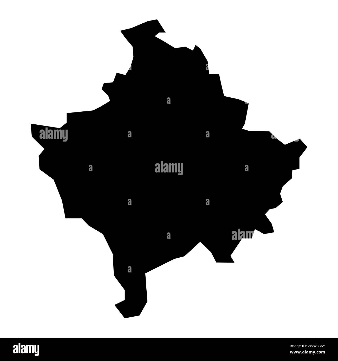mappa vettoriale nera del kosovo su sfondo bianco Illustrazione Vettoriale