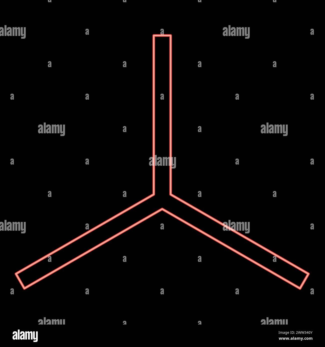 Spazio di modellazione della misurazione del sistema di coordinate dell'asse 3D neon XYZ tridimensionale, immagine vettoriale di colore rosso, luce piatta Illustrazione Vettoriale