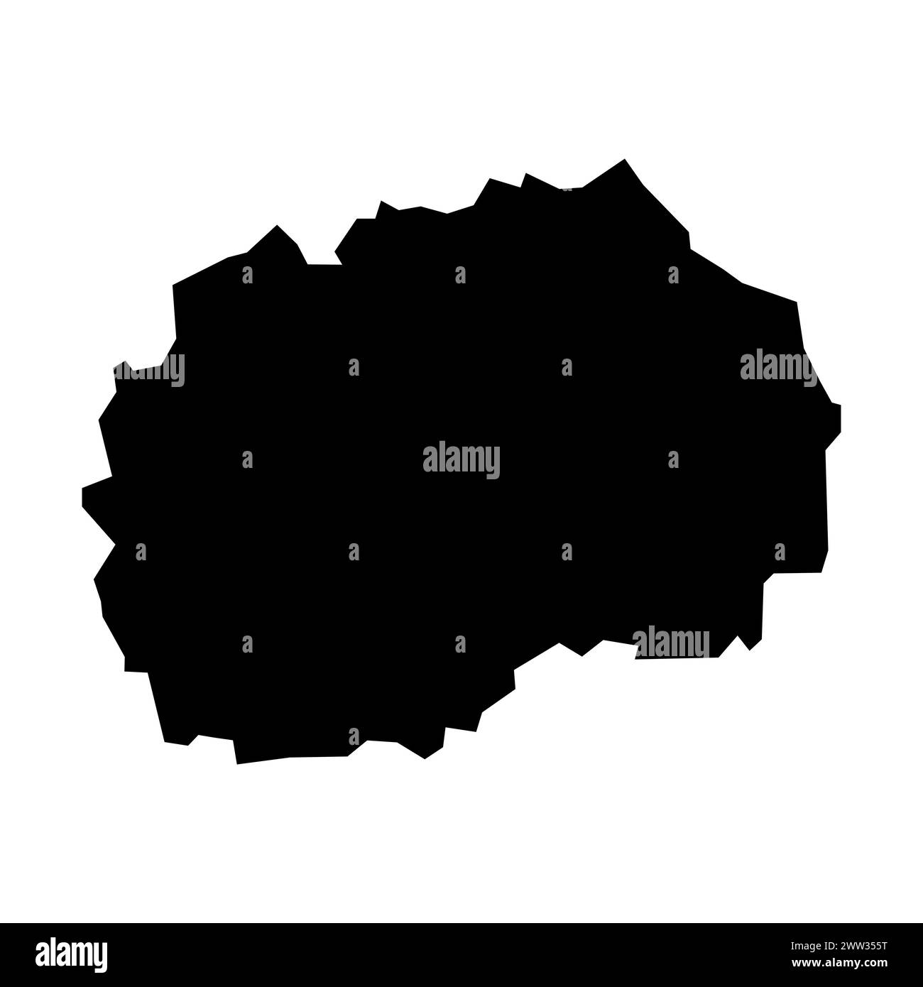 mappa della macedonia vettoriale nera su sfondo bianco Illustrazione Vettoriale