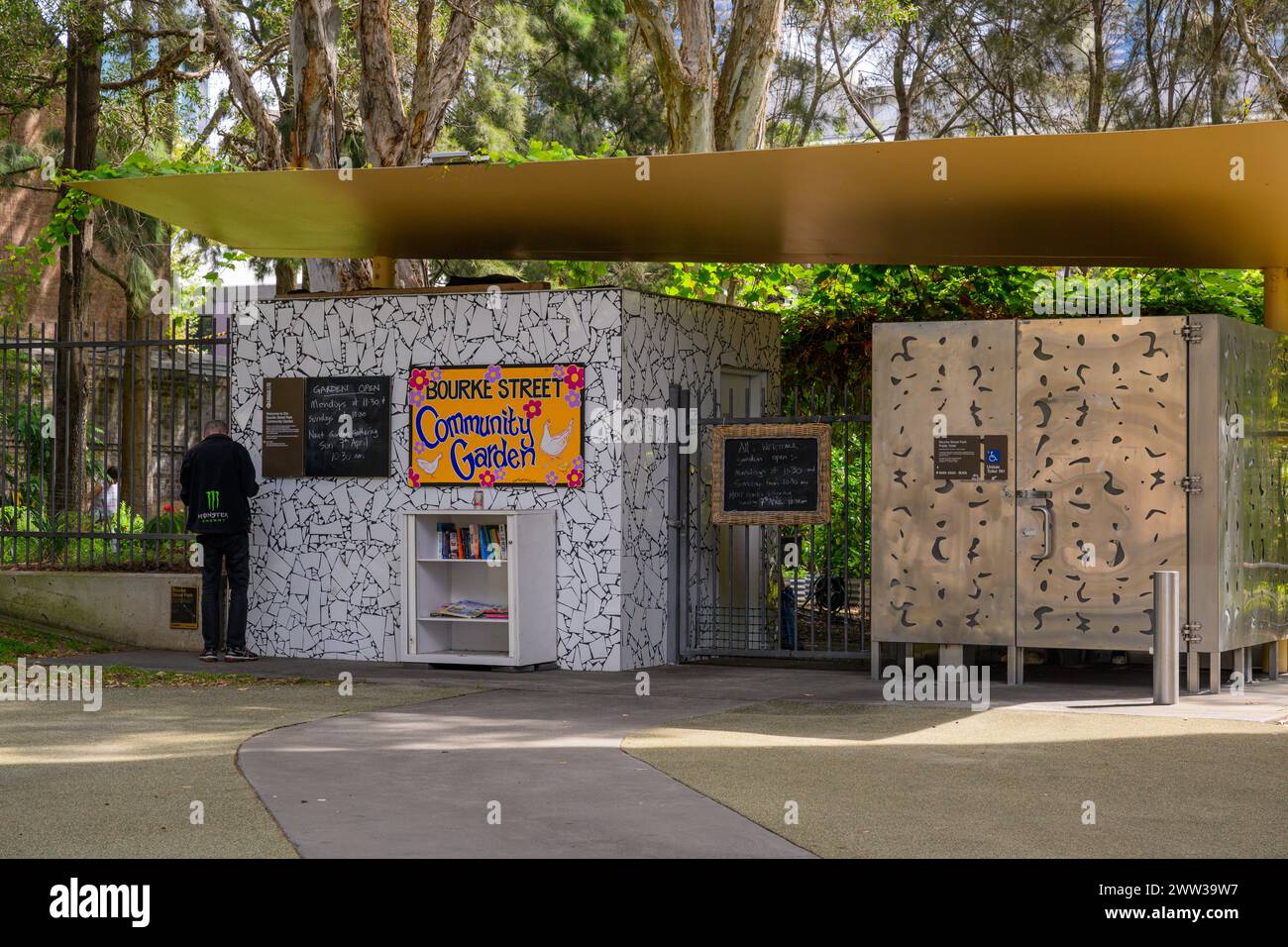 Ingresso al Bourke Street Community Garden, Sydney, Australia Foto Stock